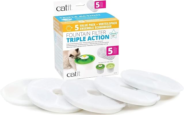 Filtri Catit Triple Action per fontanella, confezione da cinque