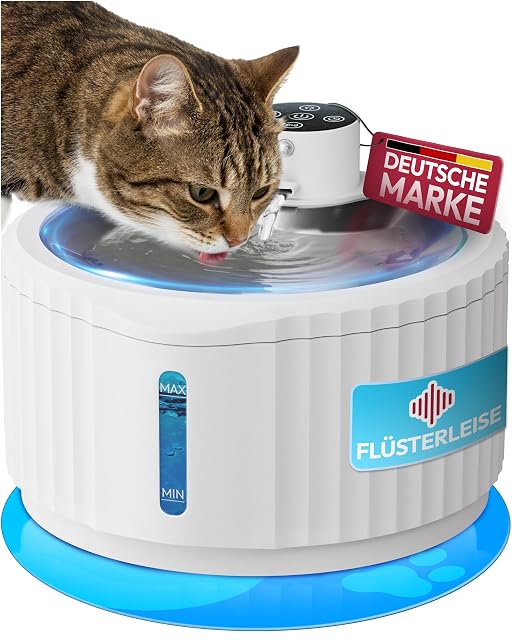 Fontanella per gatti Miaura senza filo con vaschetta in acciaio inox